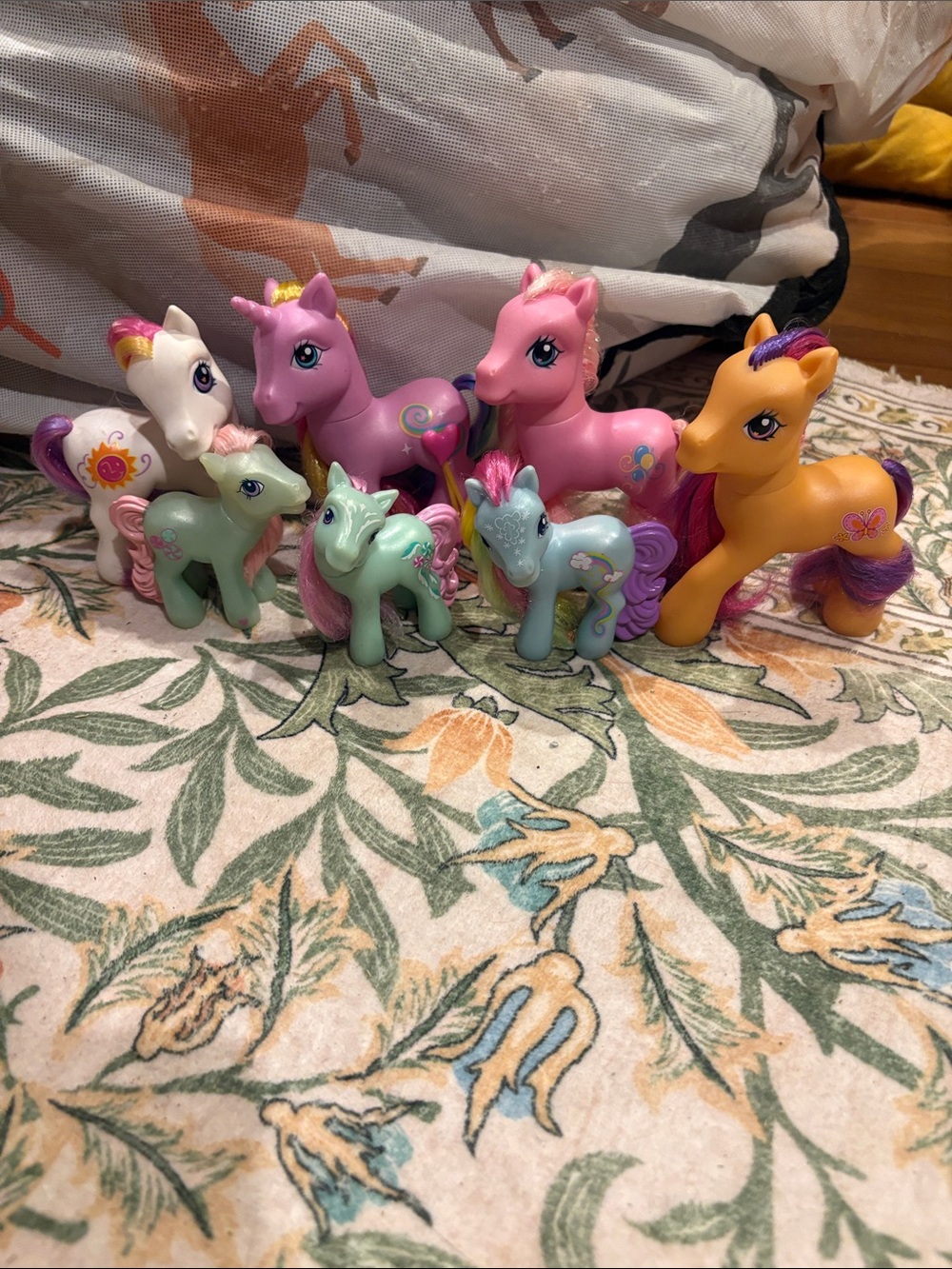 My Little Pony Mixed Color Pony Figures - Pink Purple Orange Mint White